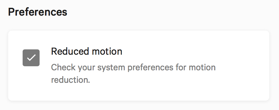 Checked & disabled checkbox when reduced motion is enabled from the OS