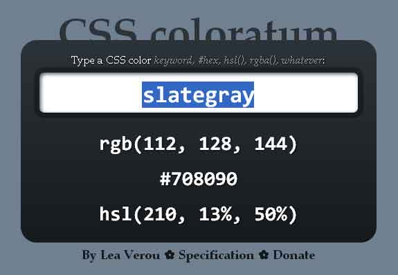 Screenshot of CSS Coloratum
