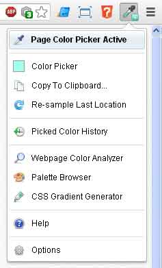 Screenshot of ColorZilla extension